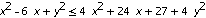 x^2-6*x+y^2 <= 4*x^2+24*x+27+4*y^2