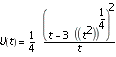 U(t) = 1/4*(t-3*(t^2)^(1/4))^2/t