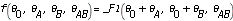 f(theta[0], theta[A], theta[B], theta[AB]) = _F1(theta[0]+theta[A], theta[0]+theta[B], theta[AB])