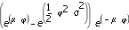 (exp(mu*phi)-exp(1/2*phi^2*sigma^2))*exp(-mu*phi)