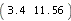 table([3.4 = 11.56])