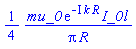 (1/4)*mu_0*exp(-I*k*R)*I_0*l/(Pi*R)
