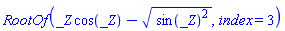 RootOf(_Z*cos(_Z)-(sin(_Z)^2)^(1/2), index = 3)