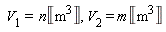 V__1 = n*Unit('m'^3), V__2 = m*Unit('m'^3)