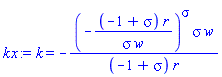k = -(-(-1+sigma)*r/(sigma*w))^sigma*sigma*w/((-1+sigma)*r)