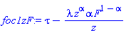 tau-lambda*z^alpha*alpha*F^(1-alpha)/z
