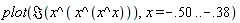 plot(Im(x^(x^(x^x))), x = -.50 .. -.38)