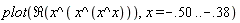 plot(Re(x^(x^(x^x))), x = -.50 .. -.38)