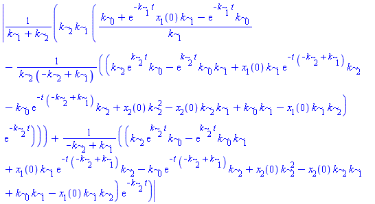 abs(k[2]*k[1]*((k[0]+exp(-k[1]*t)*x[1](0)*k[1]-exp(-k[1]*t)*k[0])/k[1]-(k[2]*exp(k[2]*t)*k[0]-exp(k[2]*t)*k[0]*k[1]+x[1](0)*k[1]*exp(-t*(-k[2]+k[1]))*k[2]-k[0]*exp(-t*(-k[2]+k[1]))*k[2]+x[2](0)*k[2]^2-x[2](0)*k[2]*k[1]+k[0]*k[1]-x[1](0)*k[1]*k[2])*exp(-k[2]*t)/(k[2]*(-k[2]+k[1])))/(k[1]+k[2])+(k[2]*exp(k[2]*t)*k[0]-exp(k[2]*t)*k[0]*k[1]+x[1](0)*k[1]*exp(-t*(-k[2]+k[1]))*k[2]-k[0]*exp(-t*(-k[2]+k[1]))*k[2]+x[2](0)*k[2]^2-x[2](0)*k[2]*k[1]+k[0]*k[1]-x[1](0)*k[1]*k[2])*exp(-k[2]*t)/(-k[2]+k[1]))