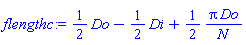 (1/2)*Do-(1/2)*Di+(1/2)*Pi*Do/N