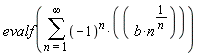 evalf(sum((-1)^n*b*n^(1/n), n = 1 .. infinity))