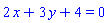2*x+3*y+4 = 0