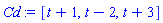 Cd := [t+1, t-2, t+3]