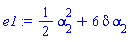 (1/2)*alpha[2]^2+6*delta*alpha[2]