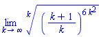 limit(surd(((k+1)/k)^(6*k^2), k), k = infinity)