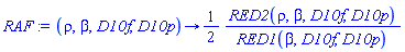 proc (rho, beta, D10f, D10p) options operator, arrow; (1/2)*RED2(rho, beta, D10f, D10p)/RED1(beta, D10f, D10p) end proc