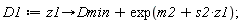 D1 := proc (z1) options operator, arrow; Dmin+exp(m2+s2*z1) end proc;