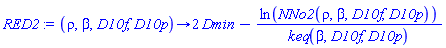proc (rho, beta, D10f, D10p) options operator, arrow; 2*Dmin-ln(NNo2(rho, beta, D10f, D10p))/keq(beta, D10f, D10p) end proc
