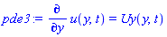 diff(u(y, t), y) = Uy(y, t)