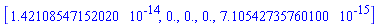 [HFloat(1.4210854715202004e-14), HFloat(0.0), HFloat(0.0), HFloat(0.0), HFloat(7.105427357601002e-15)]