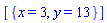 [{x = 3, y = 13}]