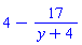 4-17/(y+4)