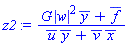(G*abs(w)^2*conjugate(y)+conjugate(f))/(conjugate(u)*conjugate(y)+conjugate(v)*conjugate(x))