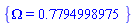 {Omega = .7794998975}