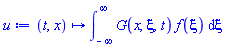 proc (t, x) options operator, arrow; int(G(x, xi, t)*f(xi), xi = -infinity .. infinity) end proc