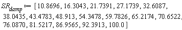 SR__damp := [10.8696, 16.3043, 21.7391, 27.1739, 32.6087, 38.0435, 43.4783, 48.913, 54.3478, 59.7826, 65.2174, 70.6522, 76.0870, 81.5217, 86.9565, 92.3913, 100.0]