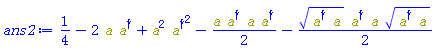 1/4-2*Physics:-`*`(a, Physics:-Dagger(a))+Physics:-`*`(Physics:-`^`(a, 2), Physics:-`^`(Physics:-Dagger(a), 2))-(1/2)*Physics:-`*`(a, Physics:-Dagger(a), a, Physics:-Dagger(a))-(1/2)*Physics:-`*`(Physics:-`^`(Physics:-`*`(Physics:-Dagger(a), a), 1/2), Physics:-Dagger(a), a, Physics:-`^`(Physics:-`*`(Physics:-Dagger(a), a), 1/2))