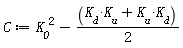 C := K__0^2-Physics:-`*`(Physics:-`*`(K__d, K__u)+Physics:-`*`(K__u, K__d), 1/2)