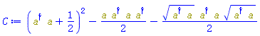 Physics:-`^`(Physics:-`*`(Physics:-Dagger(a), a)+1/2, 2)-(1/2)*Physics:-`*`(a, Physics:-Dagger(a), a, Physics:-Dagger(a))-(1/2)*Physics:-`*`(Physics:-`^`(Physics:-`*`(Physics:-Dagger(a), a), 1/2), Physics:-Dagger(a), a, Physics:-`^`(Physics:-`*`(Physics:-Dagger(a), a), 1/2))