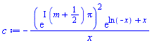 -(exp(I*(m+1/2)*Pi))^2*exp(ln(-x)+x)/x