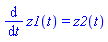 diff(z1(t), t) = z2(t)