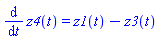 diff(z4(t), t) = z1(t)-z3(t)