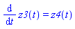 diff(z3(t), t) = z4(t)