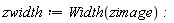 zwidth := Width(zimage):
