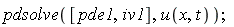 pdsolve([pde1, iv1], u(x, t))