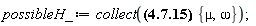 possibleH_ := collect(k__x*Physics[Vectors][`&x`](_i, E_)/(mu*omega)+k__y*Physics[Vectors][`&x`](_j, E_)/(mu*omega)+k__z*Physics[Vectors][`&x`](_k, E_)/(mu*omega), {mu, omega})