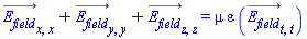 diff(diff(E__field_(x, y, z, t), x), x)+diff(diff(E__field_(x, y, z, t), y), y)+diff(diff(E__field_(x, y, z, t), z), z) = mu*varepsilon*(diff(diff(E__field_(x, y, z, t), t), t))