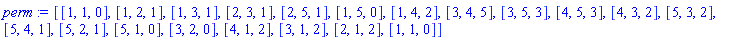 perm := [[1, 1, 0], [1, 2, 1], [1, 3, 1], [2, 3, 1], [2, 5, 1], [1, 5, 0], [1, 4, 2], [3, 4, 5], [3, 5, 3], [4, 5, 3], [4, 3, 2], [5, 3, 2], [5, 4, 1], [5, 2, 1], [5, 1, 0], [3, 2, 0], [4, 1, 2], [3, 1, 2], [2, 1, 2], [1, 1, 0]]