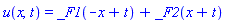 u(x, t) = _F1(-x+t)+_F2(x+t)