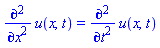 diff(diff(u(x, t), x), x) = diff(diff(u(x, t), t), t)
