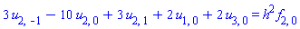 3*u[2, -1]-10*u[2, 0]+3*u[2, 1]+2*u[1, 0]+2*u[3, 0] = h^2*f[2, 0]