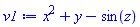 x^2+y-sin(z)