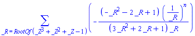 sum(-(-_R^2-2*_R+1)*(1/_R)^n/((3*_R^2+2*_R+1)*_R), _R = RootOf(_Z^3+_Z^2+_Z-1))