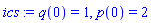 q(0) = 1, p(0) = 2