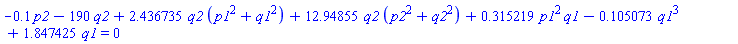 -.1*p2-190*q2+2.436735*q2*(p1^2+q1^2)+12.94855*q2*(p2^2+q2^2)+.315219*p1^2*q1-.105073*q1^3+1.847425*q1 = 0