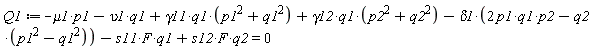 Q1 := -mu1*p1-upsilon1*q1+gamma11*q1*(p1^2+q1^2)+gamma12*q1*(p2^2+q2^2)-delta1*(2*p1*q1*p2-q2*(p1^2-q1^2))-s11*F*q1+s12*F*q2 = 0